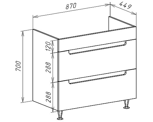 Тумба под раковину Bellezza Грейс 90 4630815110012 Белая