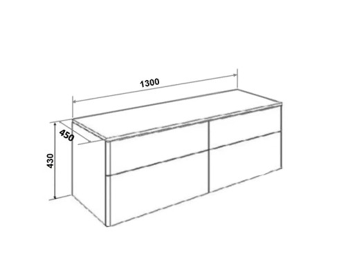 Тумба под раковину Orange Otto Ot-130TuMDF подвесная Белый глянцевый