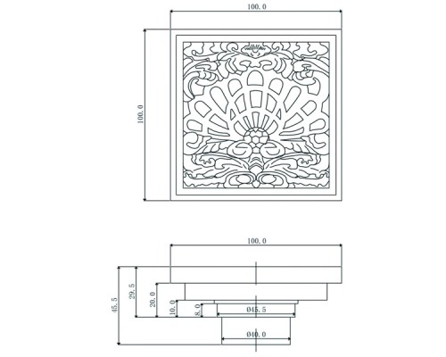 Трап сливной Veragio Canyon d40 VR.CAN-2019.BR, с декоративной решеткой 10x10, бронза