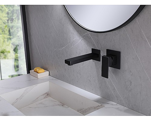 Смеситель ABBER Daheim AF8212B для раковины скрытого монтажа, черный матовый