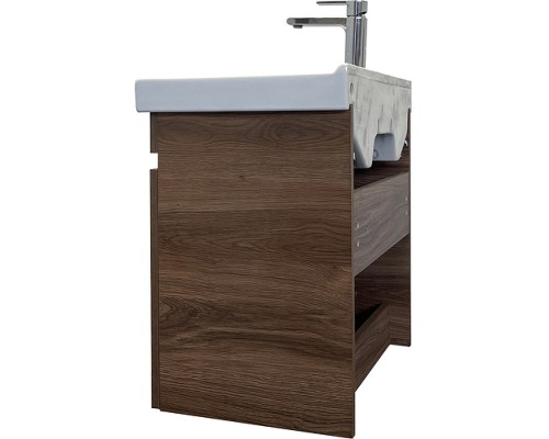 Тумба с раковиной Comforty Осло 60 00-00011149 подвесная Дуб темно-коричневый