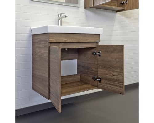 Тумба с раковиной Comforty Осло 60 00-00011149 подвесная Дуб темно-коричневый