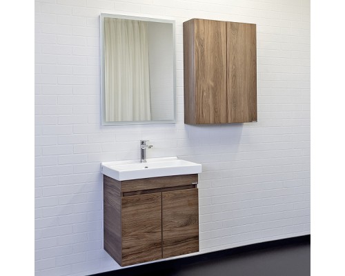 Тумба с раковиной Comforty Осло 60 00-00011149 подвесная Дуб темно-коричневый