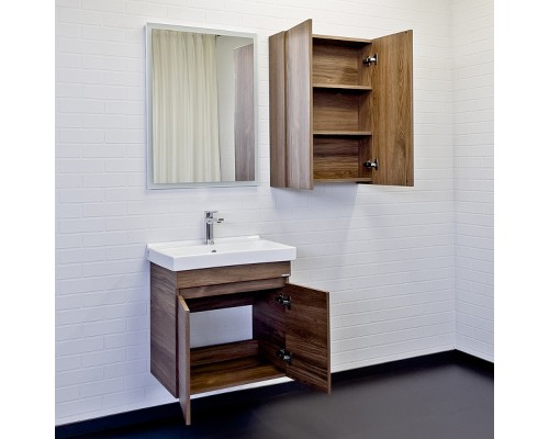 Тумба с раковиной Comforty Осло 60 00-00011149 подвесная Дуб темно-коричневый