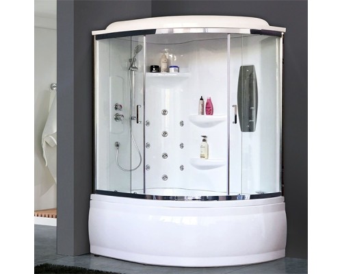 Душевой бокс Royal Bath ALP 170x100 с гидромассажем задняя стенка Белая