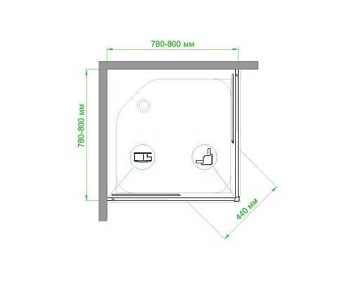 Душевой уголок Royal Bath HPD 80х80 RB 80 HPD-C без поддона профиль Белый стекло матовое