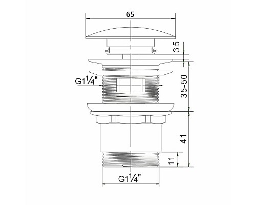 Донный клапан Orange X1-004b click-clack Черный матовый