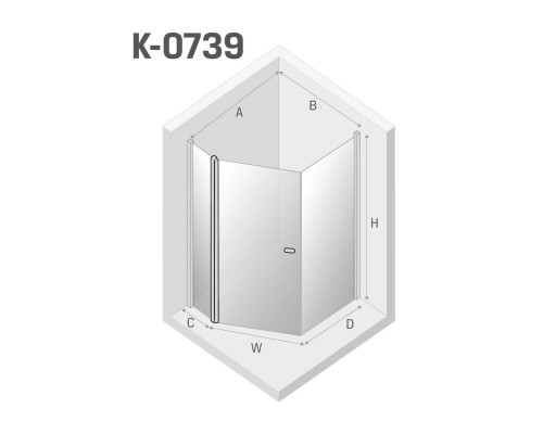 Душевое ограждение NEW TRENDY NEW SOLEO 100x80x195 (хром)