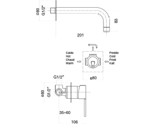 Смеситель для раковины Webert Sax Evolution SE830606015, хром