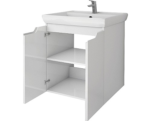 Тумба под раковину Dreja Q Plus (D) 55 99.1008 подвесная напольная Белый