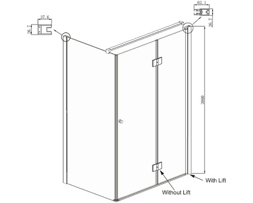 Душевой уголок Ambassador Diamond 120х80 12011107R профиль Хром стекло прозрачное