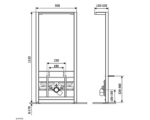 Инсталляция KK POL ZPO/706/0/K для биде без клавиши смыва