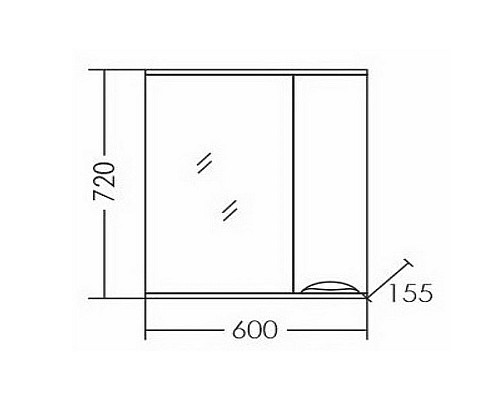 Зеркало со шкафом СанТа Родос 60 R 106016 с подсветкой Белое
