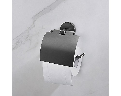 Держатель туалетной бумаги Timo Saona 13042/18 с крышкой Черное золото