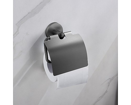 Держатель туалетной бумаги Timo Saona 13042/18 с крышкой Черное золото