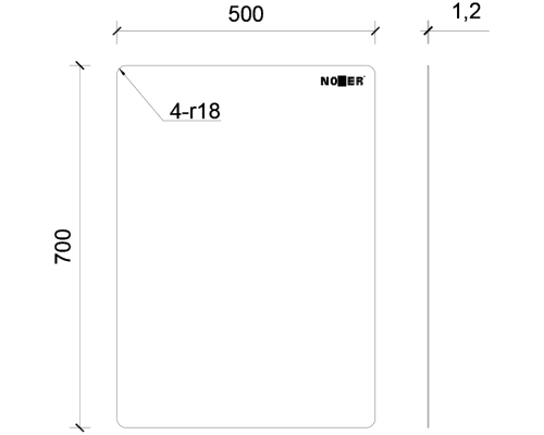 Зеркало Nofer 50 08071.B прямоугольное