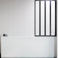 Шторка на ванну Veconi Palau PL-74BR 120 R Черный матовый