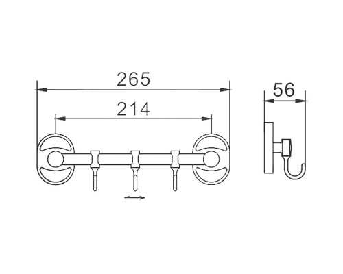 Вешалка для полотенец Frap F19 F1915-3 Хром
