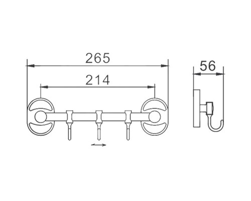 Вешалка для полотенец Frap F19 F1915-3 Хром