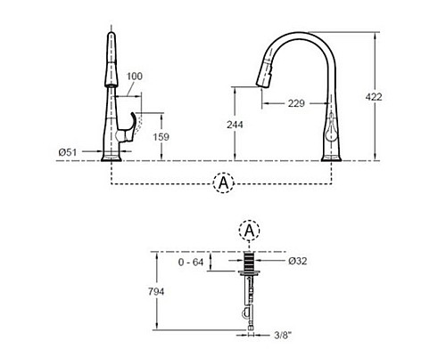 Смеситель для кухни Jacob Delafon 596DCP
