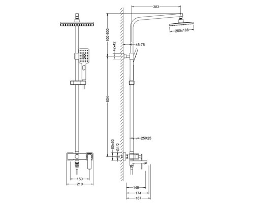 Душевая система Timo Torne SX-4320/17 Золото матовое
