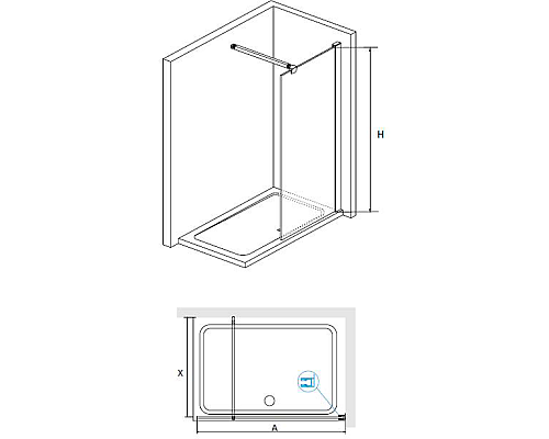 Душевая перегородка RGW Walk In WA-001 100 351000110-11 профиль Хром стекло прозрачное