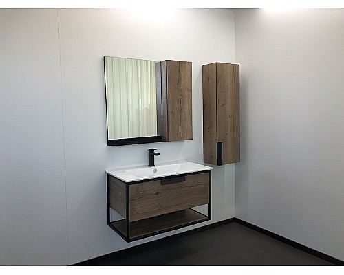 Тумба с раковиной Comforty Бонн 90 00-00003466 подвесная Дуб темный