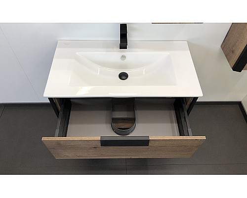 Тумба с раковиной Comforty Бонн 90 00-00003466 подвесная Дуб темный