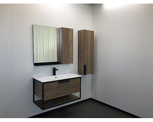 Тумба с раковиной Comforty Бонн 90 00-00003466 подвесная Дуб темный