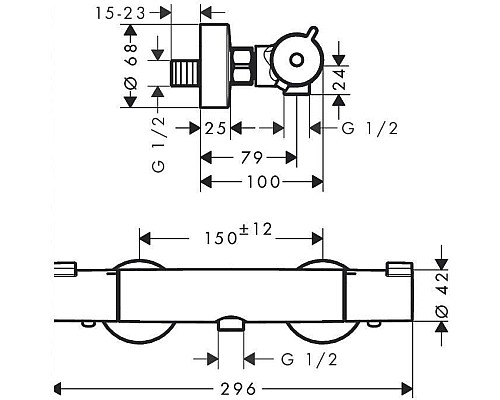 Смеситель для душа Hansgrohe Ecostat HG 13211000