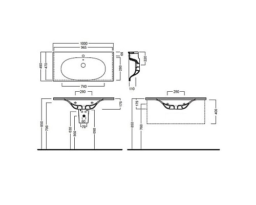 Раковина Hatria Le Fiabe 100 Y1BQ Белая