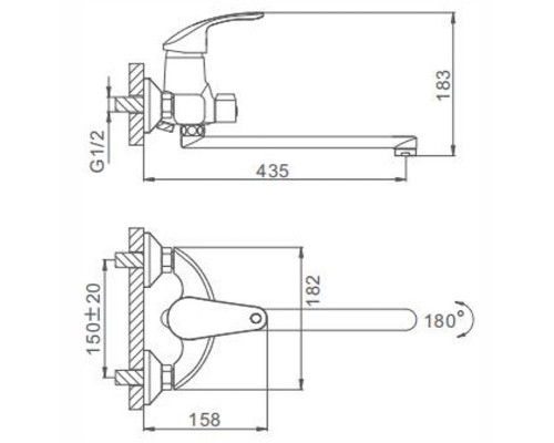 Смеситель для ванны Frap H21 F2221 универсальный Хром