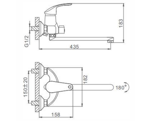 Смеситель для ванны Frap H21 F2221 универсальный Хром