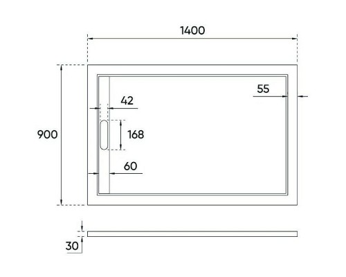 Душевой поддон из искусственного камня Veconi Tezeo 140x90 Белый