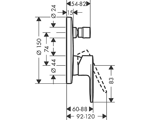 Смеситель для душа Hansgrohe Vernis Blend 71466000 Хром