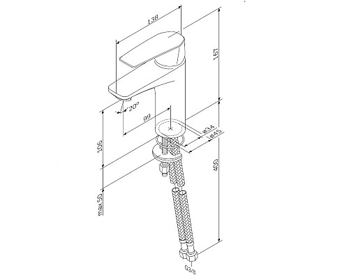 Смеситель для раковины AM.PM Gem F90A02122 167 мм