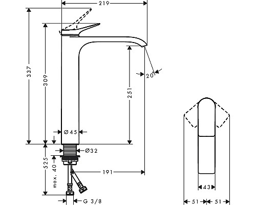 Смеситель для раковины Hansgrohe Vivenis 75042000 Хром