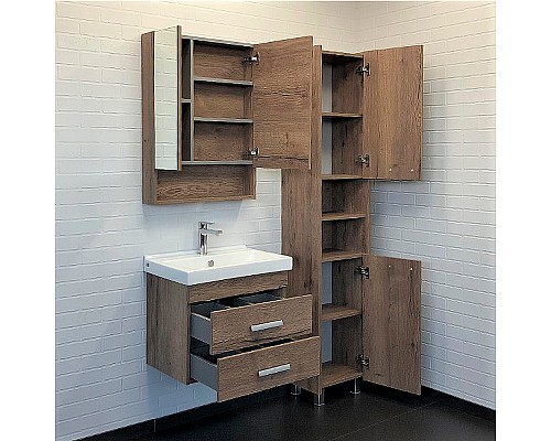 Зеркальный шкаф Comforty Никосия 70 00-00008851 Дуб темный