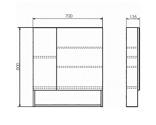 Зеркальный шкаф Comforty Никосия 70 00-00008851 Дуб темный