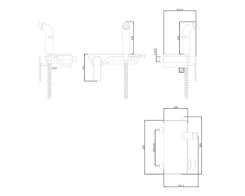 Гигиенический душ со смесителем Lemark Solo LM7168CW Хром