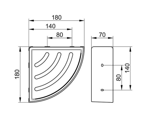 Полка корзина Keuco Elegance New 11657 010001 угловая Хром Антрацит