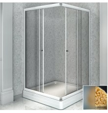 Душевой уголок Radomir 110x90 L с поддоном профиль Белый стекло матовое