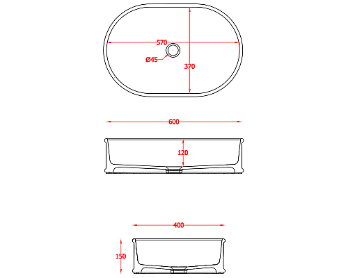 Раковина-чаша Artceram Atelier 60 ATL002 40 00 Tortora