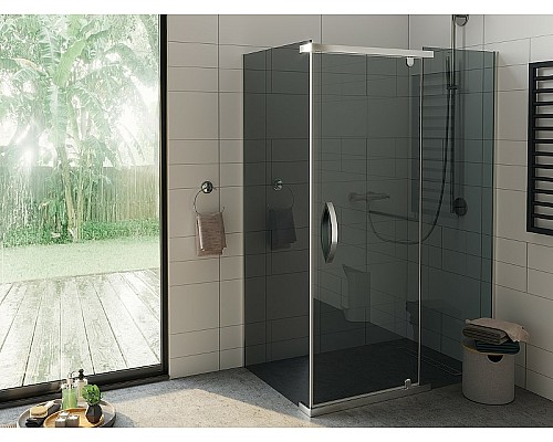 Душевой уголок Alex Baitler 120x90 AB244-120 профиль Хром стекло тонированное