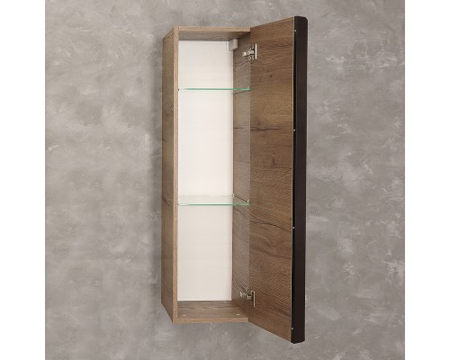 Шкаф пенал Jorno Steal 30 Ste.04.115/P/Da подвесной Древесный аттик Черный