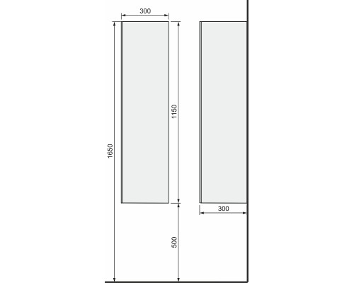 Шкаф пенал Jorno Steal 30 Ste.04.115/P/Da подвесной Древесный аттик Черный