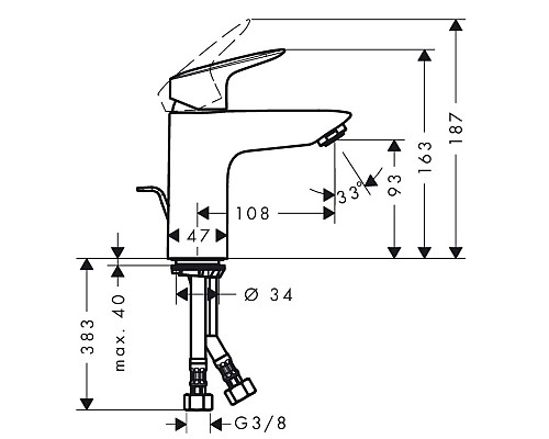 Смеситель для раковины Hansgrohe Logis 71101000