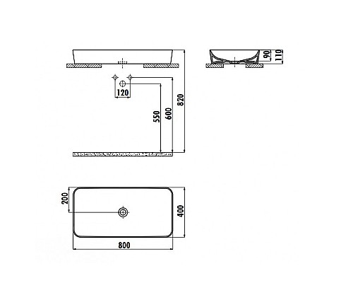 Раковина-чаша Creavit Ultra 80 UL080-00CB00E-0000 Белая