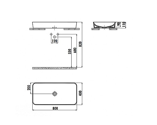 Раковина-чаша Creavit Ultra 80 UL080-00CB00E-0000 Белая