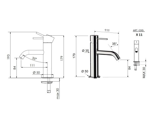 Смеситель для раковины Remer X Style Золото